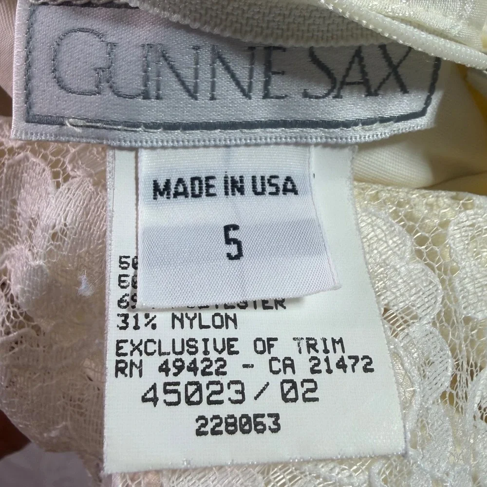 Gunne Sax Floral Damask Lace Portrait Collar Formal Dress Size 5‎